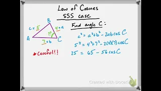 1-Minute Math: Law of Cosines - The SSS Case