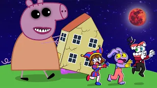 ¡La Aterradora Peppa Pig ha Atacado el Circo Digital! ¡Pomni y Jax Están en Peligro! in Minecraft