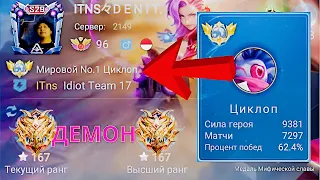 ТОП 1 МИРА ЦИКЛОП РВЕТ ПРОТИВНИКОВ / MOBILE LEGENDS