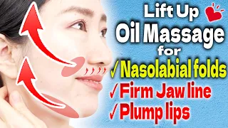 Anti-aging Oil Massage for Removing Nasolabial Folds, Firming up Jaw Line and Plump Lips