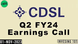 CDSL Limited Q2 FY24 Earnings Call | CDSL Limited Concall | 2024 Q2 Results