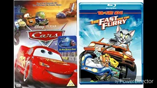 CARS 2006 DVD UK & TOM & JERRY MOVIE THE FAST AND THE FURRY 2005 BLU = RAY DVD US