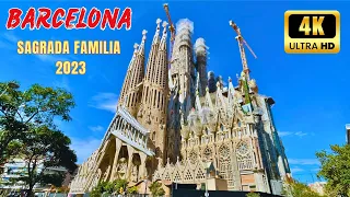 [4K]🇪🇸 Barcelona, Spain - Sagrada Familia 2023 🌈WALKING TOUR || 4K-HDR