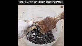 Restoration of 1970s Vespa P150 Engine #randomhands #restoration #vespa  #trending #technology