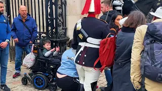 Angry Kings Guard Pushes Man For Blocking His Path!