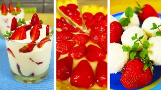 Творожный Торт с Клубникой и Желе без выпечки! 🍓 РЕЦЕПТЫ из КЛУБНИКИ БЫСТРО, ПРОСТО, ВКУСНО!