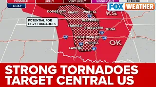 EF-2 Or Stronger Tornadoes, Large Hail Possible Across Central US On Thursday