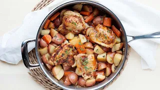 Skillet Chicken Thighs with Carrots & Potatoes