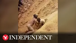 Man uses bare hands to rescue trapped gold miners in Congo