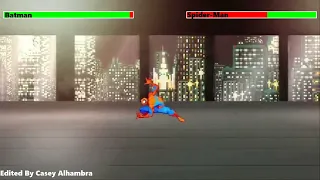 Batman vs. Spider-Man with healthbars