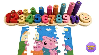 Learn Numbers and Counting with Peppa Pig Puzzle | Preschool Learning Video