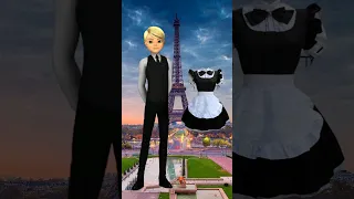 Miraculous characters as maid dress // #miraculous #shorts #viral #tiktok  #video #youtubeshorts