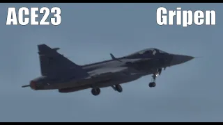 Five JAS 39 Gripen Jet Fighters SweAF Takeoff - ACE23 [4K]