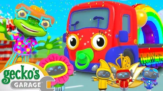 Rainbow Carnival Dress Up | Gecko's Garage | Trucks For Children | Cartoons For Kids