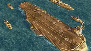 US Carrier Task Force Naval Landing & Invasion | Command & Conquer Generals Zero Hour Gameplay