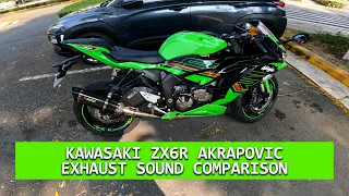 2023 Kawasaki ZX6R Stock, Akrapovic Slip-on with Resonator, Akrapovic full slip-on | Exhaust Sound