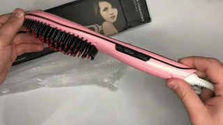 Видео обзор: Расческа выпрямитель Fast Hair Straightener. Цвет: розовый