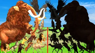 Prehistoric Mammals Vs Shadow Itself Size Comparison Types of Mammal Animal Revolt Battle Simulator