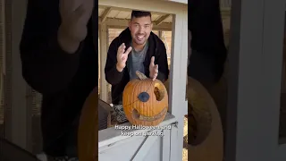 I made my chickens carve my pumpkin for Halloween 🎃