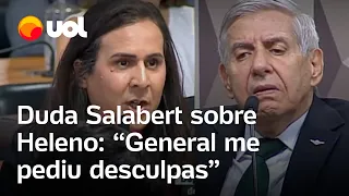 Duda Salabert diz que Heleno pediu desculpas e rebate ameaça de processo: ‘Não tenho medo'