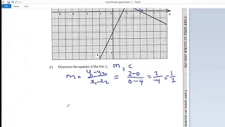 coordinate geometry question CSEC maths january 2020 paper 2