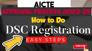 How To Do AICTE DSC Registration | Approval Process 2022-23 | Digital Signature Certificate |