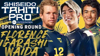 John John Florence, Kanoa Igarashi, Rio Waida | SHISEIDO Tahiti Pro - Opening Round Heat Replay