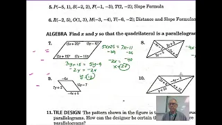 7-2 6-3 Practice  Tests for Parallelograms glencoe