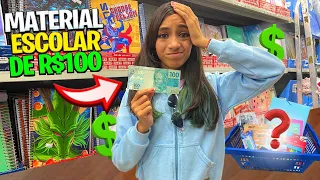 COMPRANDO MATERIAL ESCOLAR COM 100,00 REAIS SERÁ QUE CONSEGUI??🤔 | O MUNDO DE LARISSA