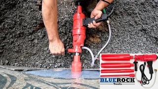 Concrete Core Drill Setup, Tips and Drilling Demo BLUEROCK 4Z1 Handheld Drill and Diamond Wet Bits