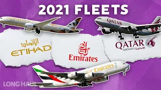 The Fleets Of Etihad, Emirates, and Qatar Airways In 2021