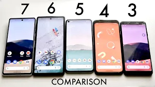 Google Pixel 7 Vs Google Pixel 6 Vs Google Pixel 5 Vs Pixel 4 Vs Pixel 3! (Comparison) (Review)