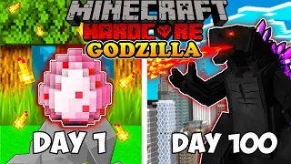 I Survived 100 Days as an FIRE GODZILLA in Minecraft Hardcore... (Hindi)