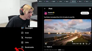 xQc reacts to Youtuber recreated the GTA VI Trailer in Real Life