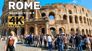 ROME ITALY | AUTUMN VIRTUAL WALKING TOUR - ROMA TERMINI TO COLOSSEUM 4K UHD