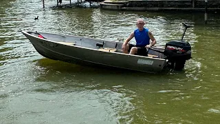 14 FT Aluminum V-Bottom Boat Powered With 30HP Mercury