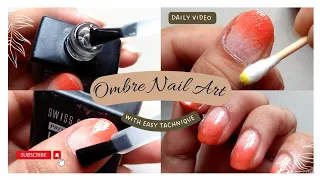 Ombre Nail Art Design 💅Easy Technique For Ombre Nails ❤️#youtube #nailart #shortvideo