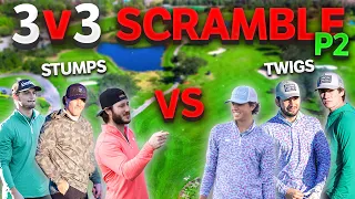 Can The Twigs Steal Back The Lead?! | 3v3 18 Hole Scramble | Part 2