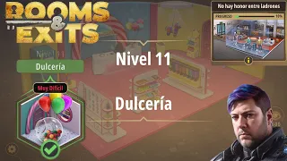 Rooms & Exits. Solución del nivel 11, Dulcería, del capítulo 1, no hay honor entre ladrones.