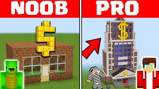 Minecraft NOOB vs PRO: BANK ROBBERY HOUSE CHALLENGE - Mikey Maizen and JJ (Maizen Parody)