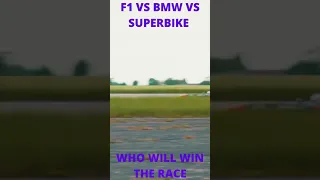 F1  v BMW M1000 RR Superbike v 911 Turbo S: DRAG RACE F1 VS BMW VS SUPERBIK 1 #SHOTS
