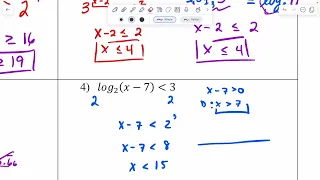 AP Precalc 2.13B Exponential and Log Inequalities Review 2