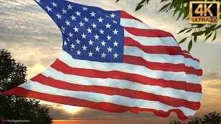 United States Flag & National Anthem 4K [CC]