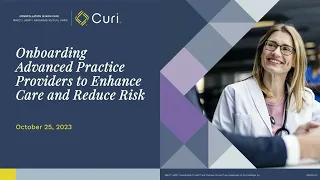 Onboarding Advanced Practice Providers to Enhance Care and Reduce Risk