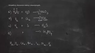 Uzupełnij równania reakcji chemicznych. N2O5 + H2O → ?
