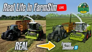 🔴 LIVE - Recreating Real Life In FS22 - First Cut Silage