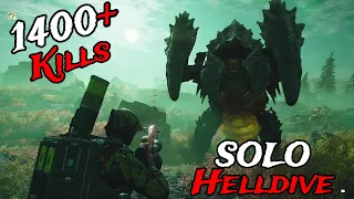 Helldivers 2 - 1400+ Kills With Best Solo Build (Helldive Difficulty)