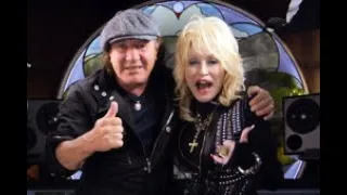 Dolly Parton gives Brian Johnson a private view of her tour bus