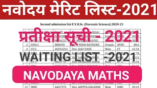 JNVST Waiting list 2021| Navodaya Coaching 2022 |Jnvst second merit list 2021||@inspiringsumanta61