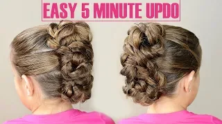 EASY 5 MINUTE UPDO -  GIRLS HAIRSTYLE MOHAWK BUN